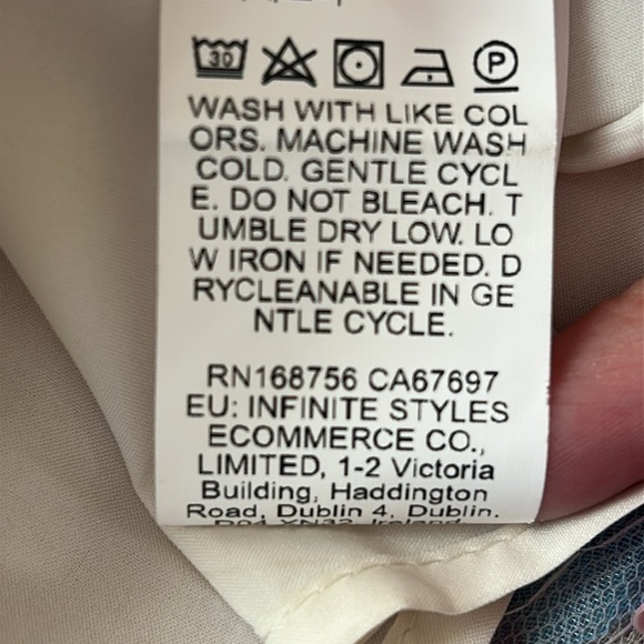 Babydoll Cropped Top SHEIN NWT Blue and Cream Floral Smocked Camisole size M - Picture 8 of 12